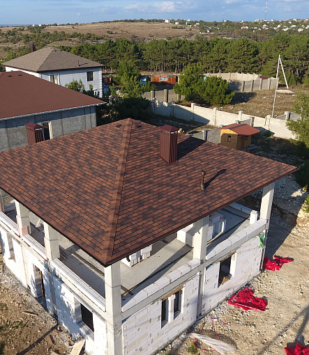 Гибкая черепица, серия PREMIUM, коллекция ЖЕНЕВА, цвет Кофе - 1