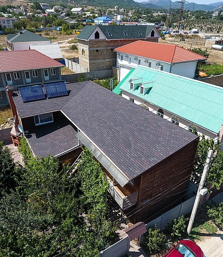 Гибкая черепица, серия PREMIUM, коллекция ЖЕНЕВА, цвет Изюм - 1