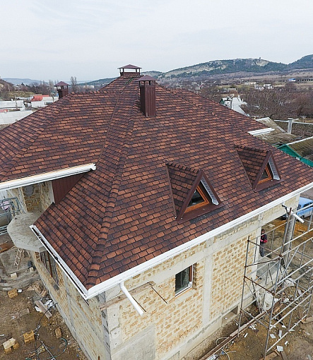 Гибкая черепица, серия PREMIUM, коллекция ЖЕНЕВА, цвет Кофе - 7