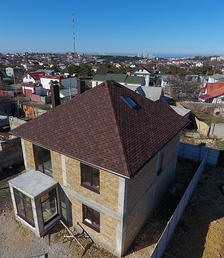 Гибкая черепица, серия PREMIUM, коллекция ГЕНУЯ, цвет Кофе - 2