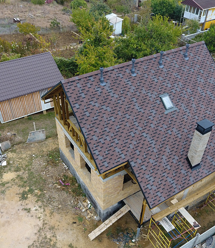 Гибкая черепица, серия PREMIUM, коллекция ГЕНУЯ, цвет Тирамису - 1