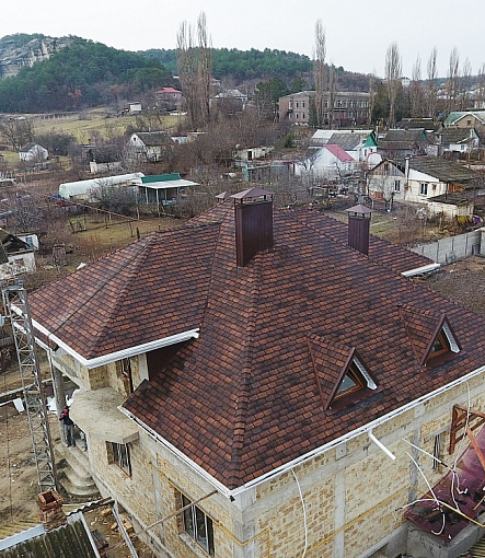 Гибкая черепица, серия PREMIUM, коллекция ЖЕНЕВА, цвет Кофе - 1