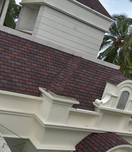 Комбинация гонтов гибкой черепицы серии PREMIUM из коллекции ЖЕНЕВА, цветов Изюм и Чили - 3