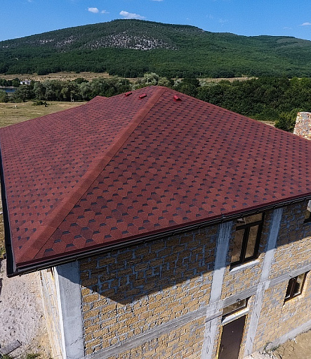 Гибкая черепица, серия PREMIUM, коллекция ШЕФФИЛД, цвет Клубника - 7