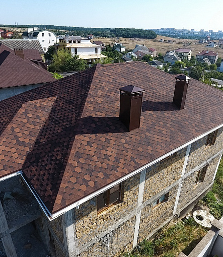 Гибкая черепица, серия PREMIUM, коллекция ШЕФФИЛД, цвет Кофе - 6